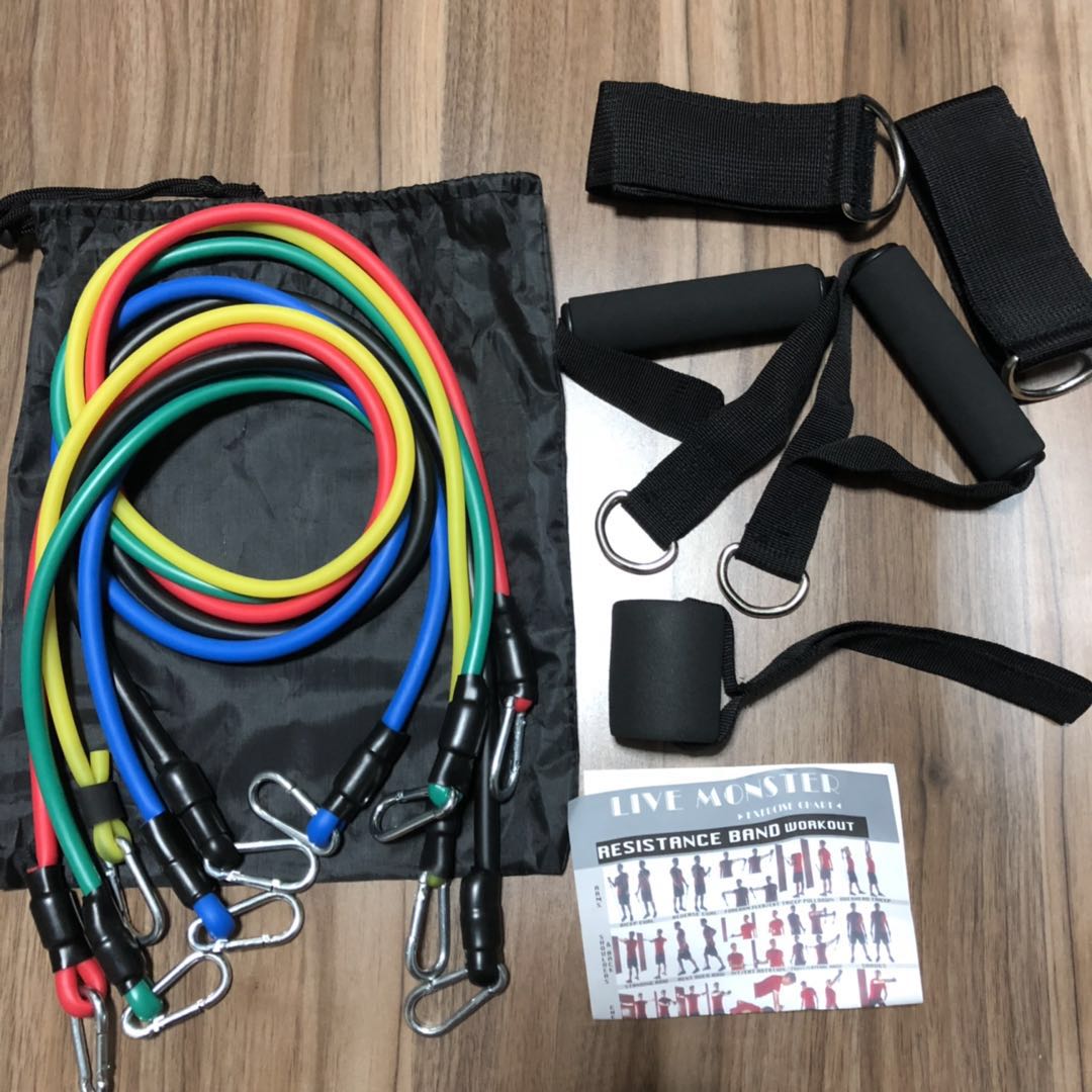 hot selling fitness latex 11pcs Resistance Band and tube Set