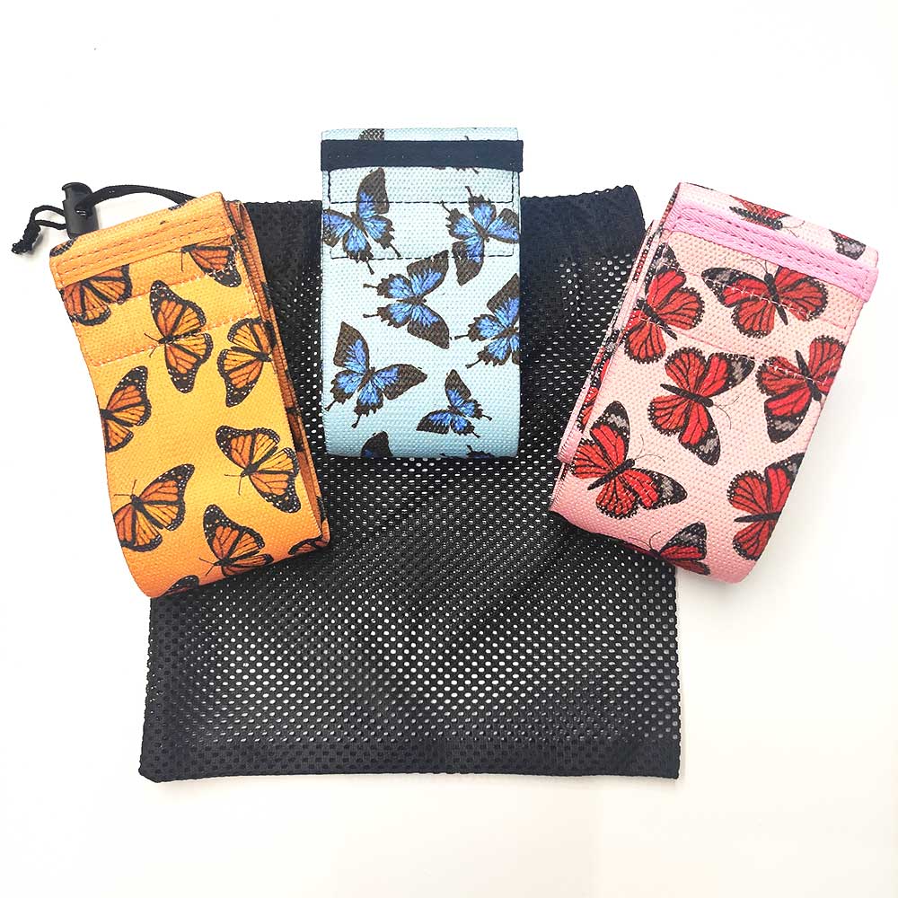 hot selling resistance bands wholesale butterfly Print Fabric Hip Resistance Band