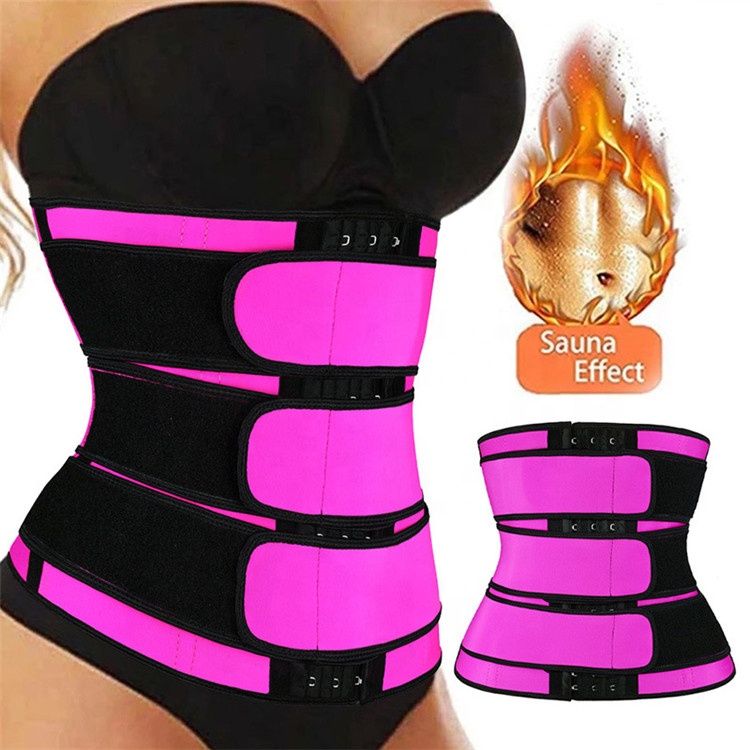 wholesale waist trainers logo women stretch waist trainer with three straps 3 strap latex waist trainer