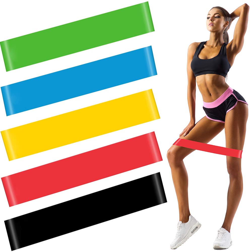 Colorful Latex Resistance Bands, Exercise Bands Set with Instruction Guide & Carry Bag, Strength Workout Bands for Fitness Home Gym