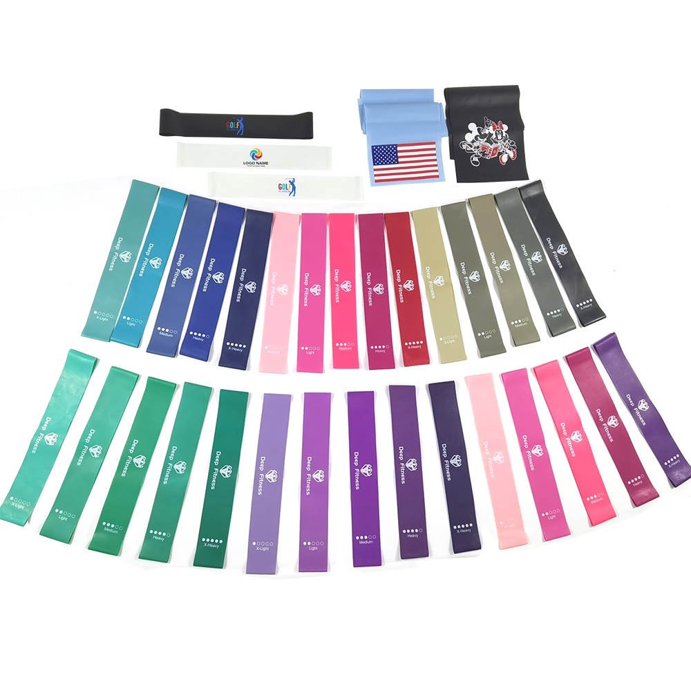 Latest price customized fitness band resistance band loop set of 4 or 5