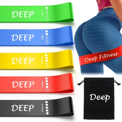 Fitness Resistance Latex Mini Loop Yoga Band 5pcs Set For Home Gym Exercise booty mini bands