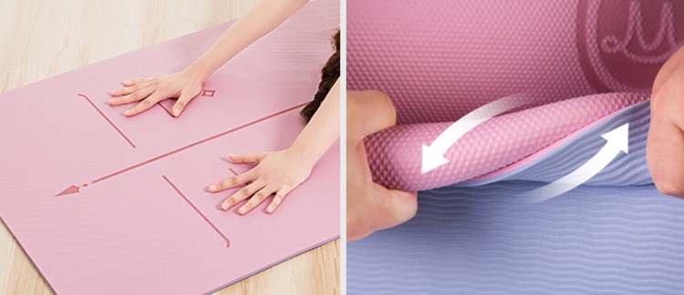 Custom tpe non-toxic non-slip durable yoga mat durable/latex-free non-skid exercise fitness mat