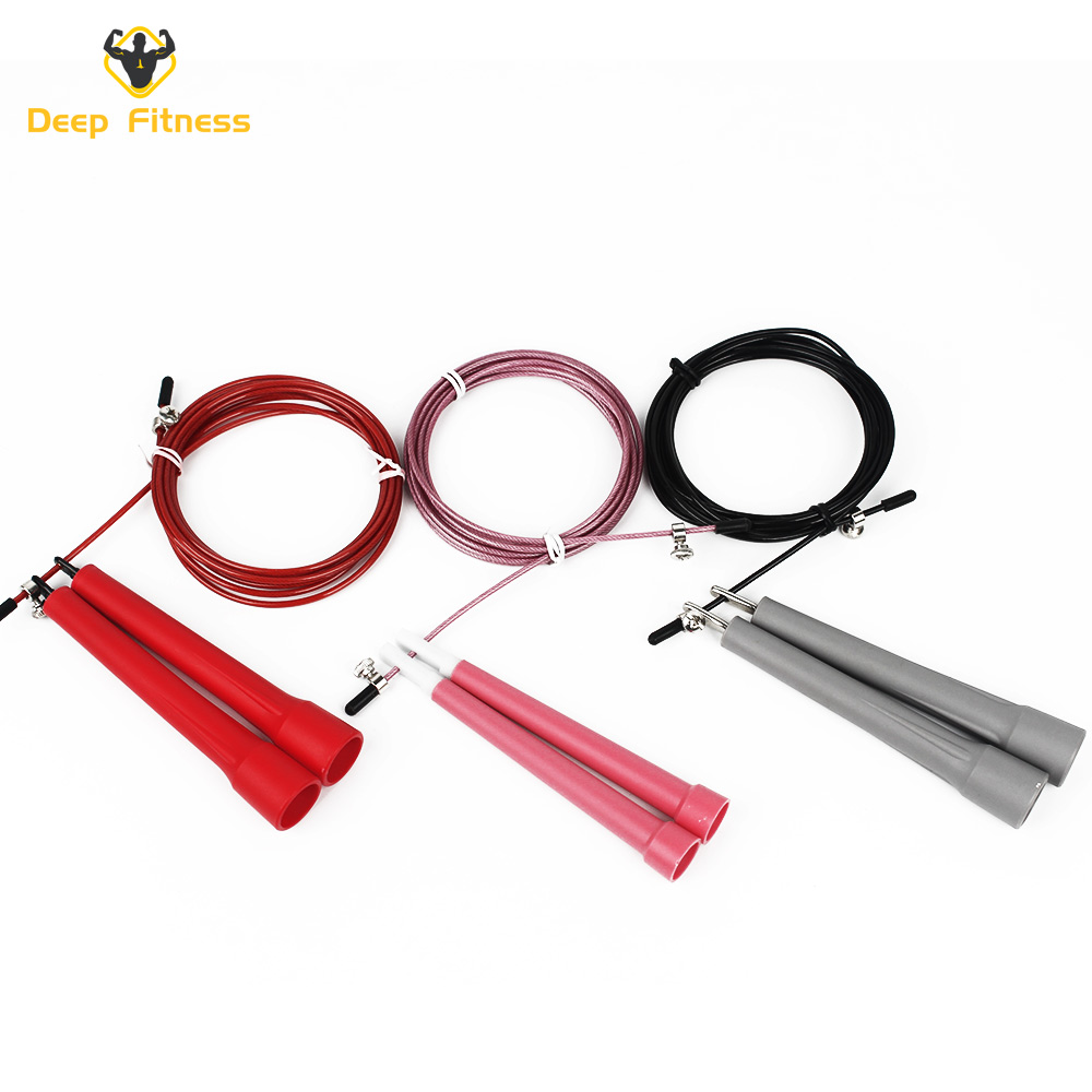 Amazon hot sale  skipping jump rope plastic handle steel wire jump rope
