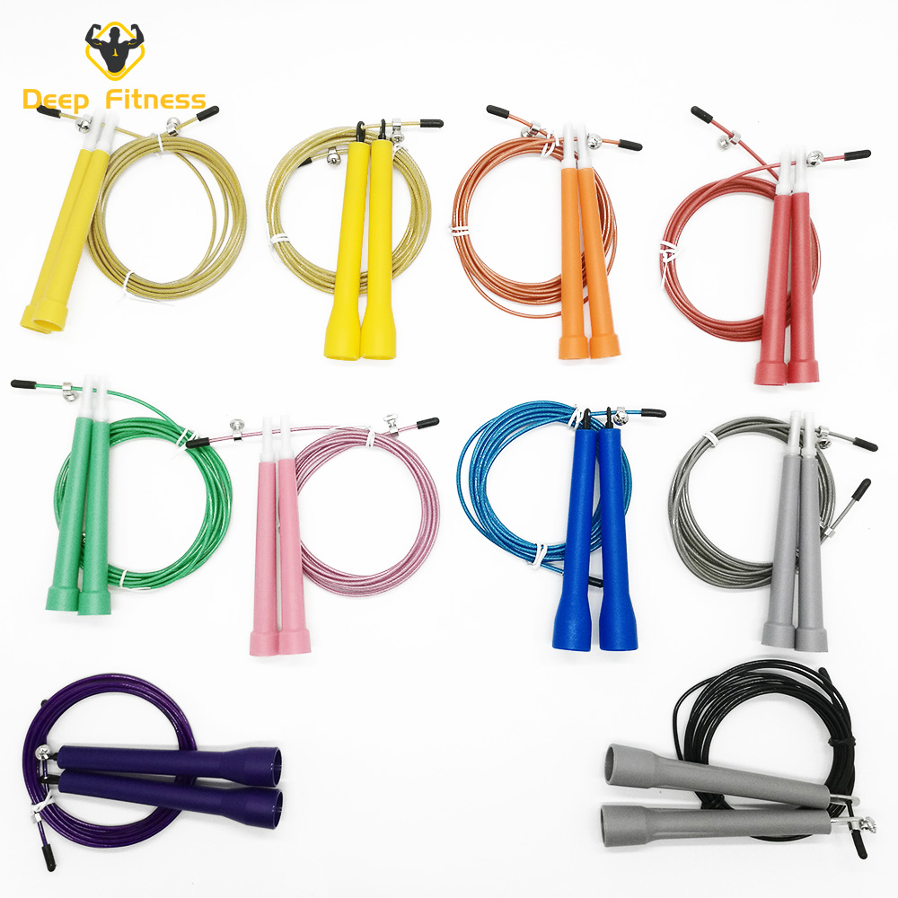 Amazon hot sale  skipping jump rope plastic handle steel wire jump rope