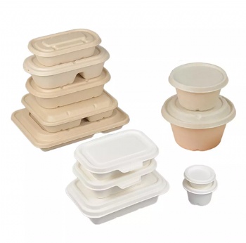 100% Compostable Clamshell Take Out Food Containers eco-Friendly Biodegradable Made of Sugar Cane Fibers takeaway paper box