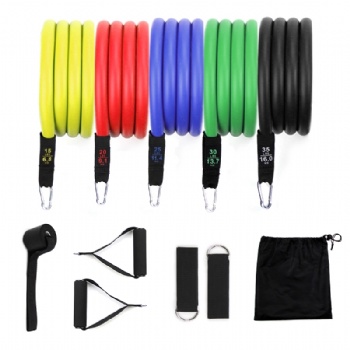 11pcs resistance bands set Gym Workout Exercise Tube Latex Tube Theraband Elastic 11pcs Resistance Fitness Bands For Body Shaping