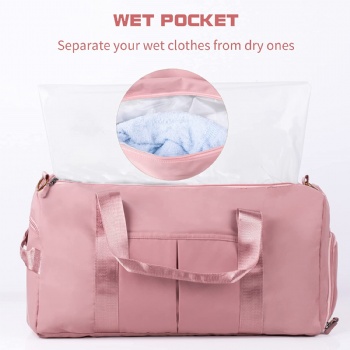 2021 New Sports Wet And Dry Separation Nylon Waterproof Sports Swimming Gym Duffle Bag Pink Gym Bag