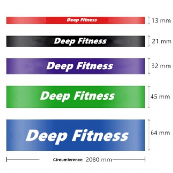 2080mm circumference single color resistance power bands set of 5