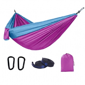 210T parachute nylon outdoor camping double person nylon hammock with tree straps