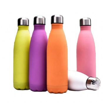 500ml Vacuum Insulated Travel Water Bottle Leak-Proof Double Walled Cola Shape Stainless Steel Water Bottle