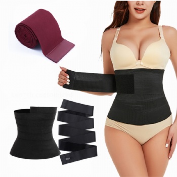 Adjustable one size invisible slim snatch me up lumbar waistband band elastic compression belt bandage body wrap waist trainer