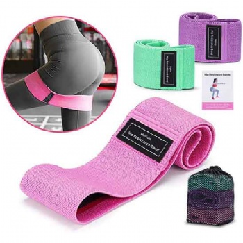 Wholesale Custom Logo Cotton Yoga Resistance Bands set Exercise Fitness hip band Workout booty bands