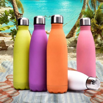 Custom Logo 500ml Cola Shaped Vacuum Thermal Insulated Stainless Steel Water Bottle