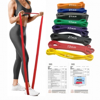 Custom Logo Fitness Exercise Gym Latex Resistance Bands/ Power Exercise Stretch Pull Up Assisted Band/Elastic Exercise Bands