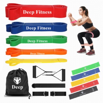 Rubber Loop Fitness Pull-Up Heavy Duty Exercise Assist Power Long Custom Logo Resistance Band Pull up Set Workout Pull Up Resistance Bands