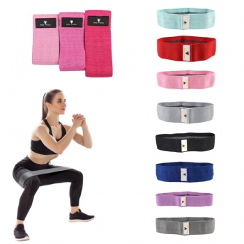 Custom Logo cotton Yoga Fitness Booty Band Loop Gym Exercise Resistance Hip Band Set of 3