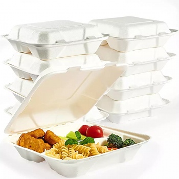 Disposable Food Storage Container Biodegradable paper Box Eco-Friendly Take-Out TO-GO Containers