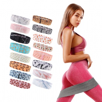 Factory direct supplier customized label exercise bands / fabric hip circle band / resistance elastic booty band