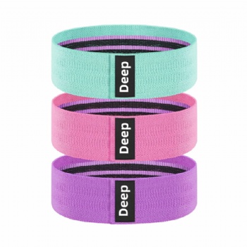 Factory direct supplier customized label exercise bands / fabric hip circle band / resistance elastic booty band