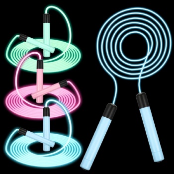 Glowing Jump Ropes Skipping Rope for Kids Develop Children's Sports Interest Men Women Fitness Exercise Indoors Outdoors Cool LED Light Rope Adjustable Jumping Rope