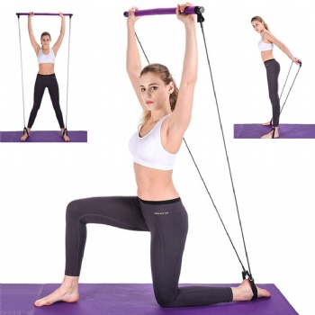 Hot sale Fitness Yoga Exercise Bar Pilates Stick With Resistance Band