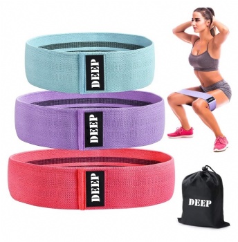 New Design Custom Logo Set of 3 Exercise Stretch Hip Circle Printed Fabric bands