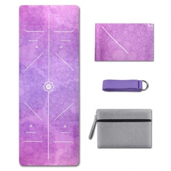 Non-Slip Suede Custom Fold Logo Printed Yoga Mat