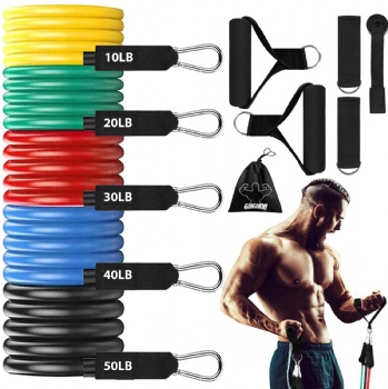 Resistance Band Set 11pcs Workout Bands Include 5 Exercise Bands