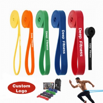 Various Color 100% Natural Latex Yoga Elastic Stretch Custom Resistance Bands Exercise Band