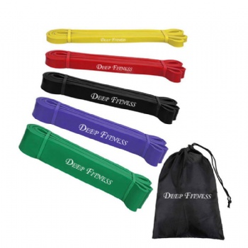 Various Color 100% Natural Latex Yoga Elastic Stretch Custom Resistance Bands Exercise Band