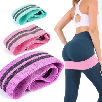 Wholesale Custom Logo 3 level Elastic Workout fitness Yoga Anti Slip Cotton Fabric loop bands Hip Booty bands resistance bands