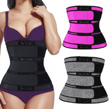 Women Fitness Weight Loss Effect Adjustable 3 Straps Three Belt Body Shapers Belt Waist Trimmer Trainer With Hook