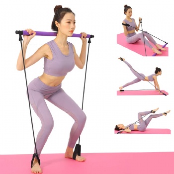 Yoga Pilates Training Bar with Resistance Rope and handles
