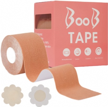 custom uplift bra wide kinesiology tape packaging box 5cm 7.5cm nude breathable invisible waterproof breast lifting boob tape