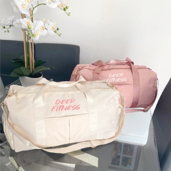 customized logo Travel Pink Duffle Bags Waterproof Workout Custom Polyester Gym Bag